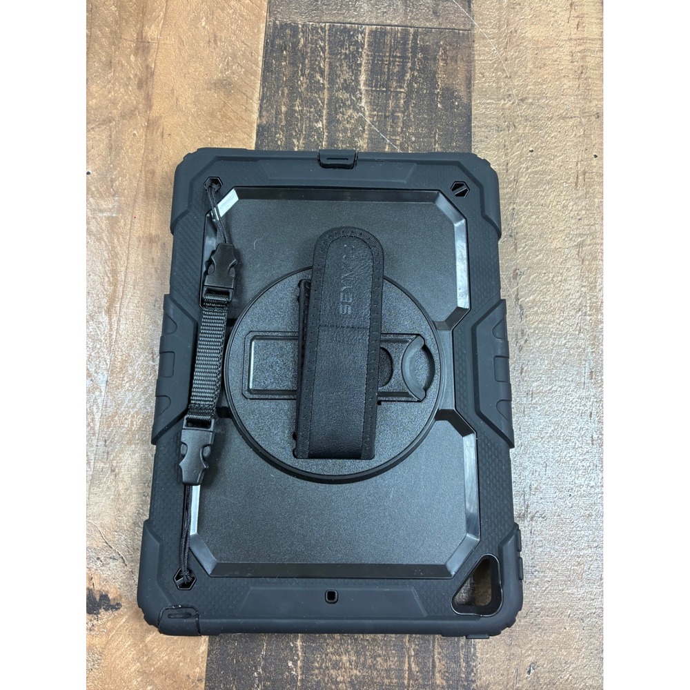 Seymac Rugged Tablet Case with Rotating Hand Strap Kickstand Black Blue - Picture 9 of 9